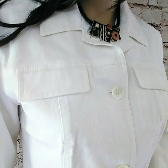 SALE Piazza Sempione Off-White Denim Blazer Jacket - Picture 2 of 8